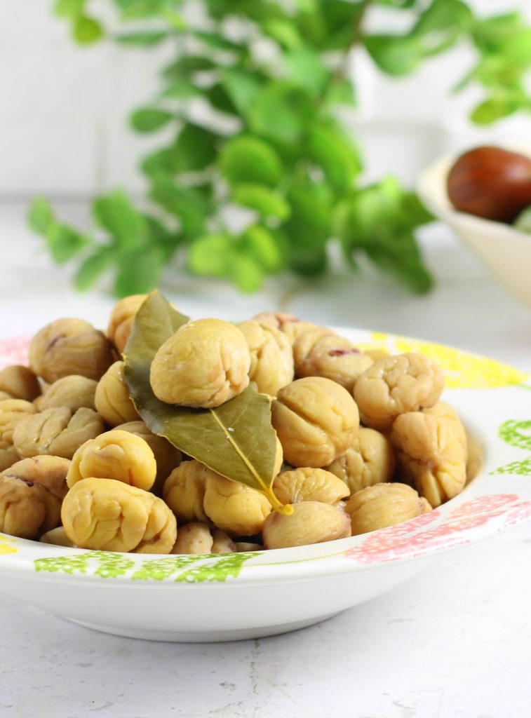 Getrocknete Kastanien im Schnellkochtopf gekocht