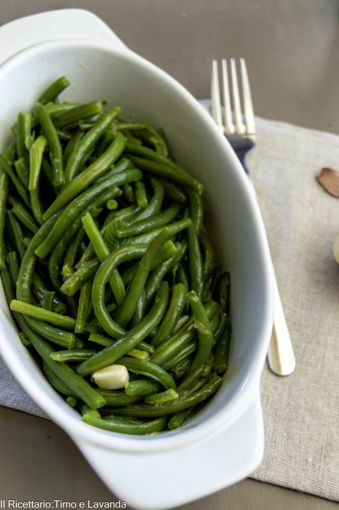 grüne Bohnen mit Minze und Knoblauch