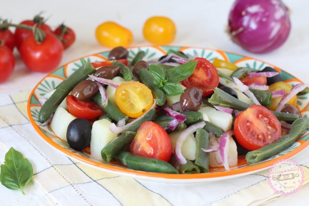 grüne Bohnensalat mit Kartoffeln