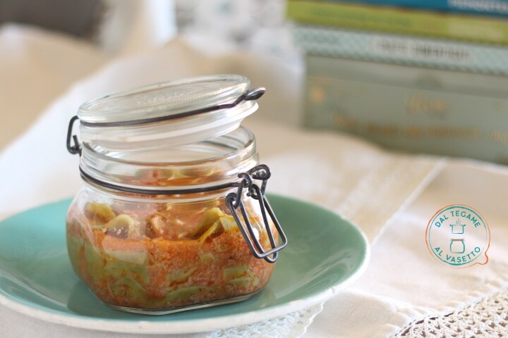 Grüne Lasagne im Glas gekocht
