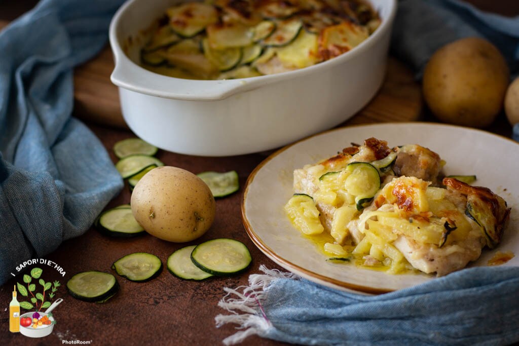 Hähnchenauflauf mit Kartoffeln und Zucchini