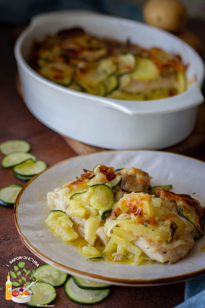 Hähnchenauflauf mit Kartoffeln und Zucchini