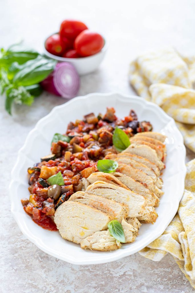 Hähnchenbrustbraten mit Gemüse-Caponata