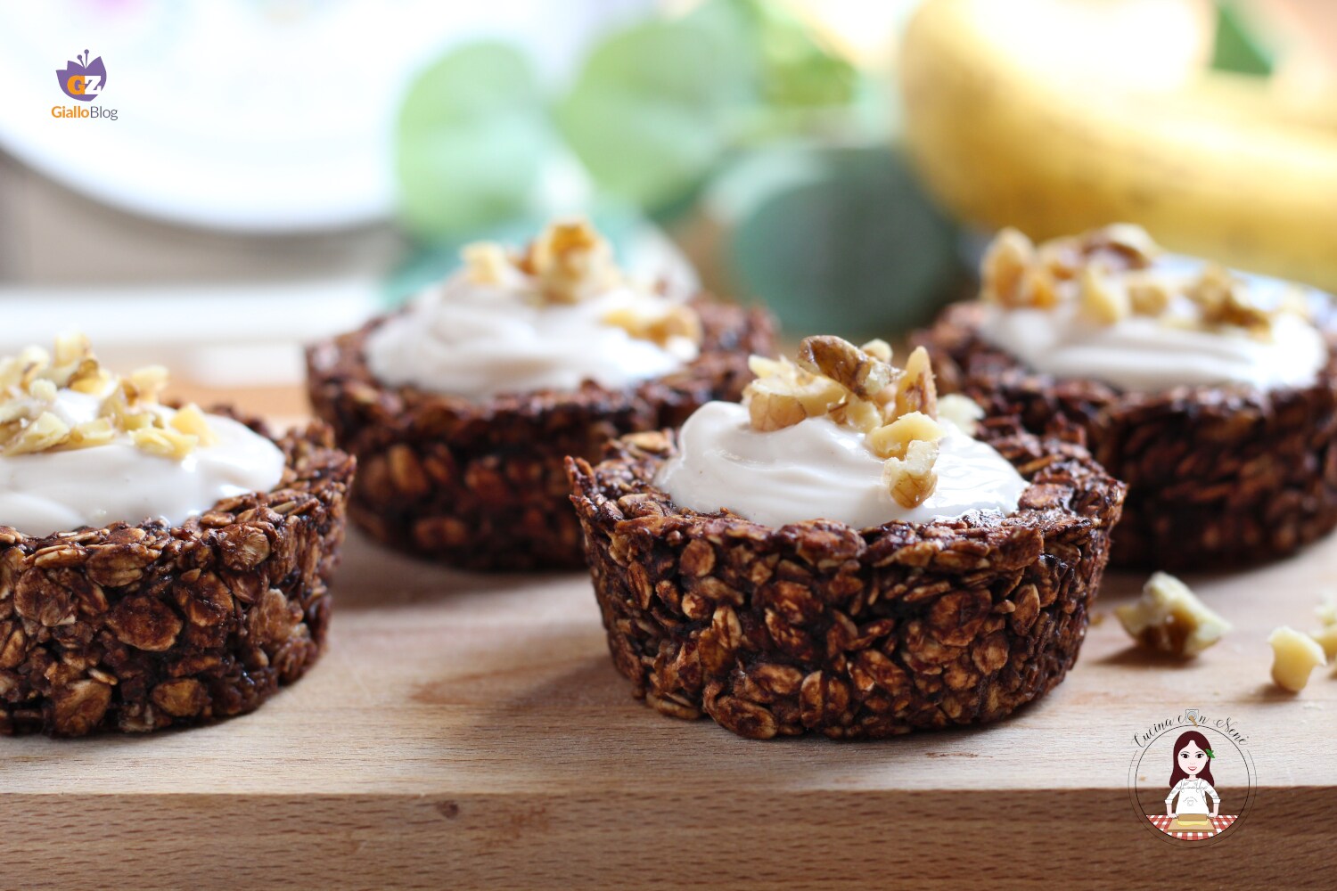 Haferkörbchen mit griechischem Joghurt