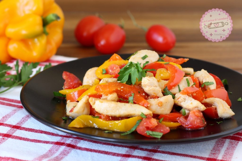 Huhnstreifen mit Paprika