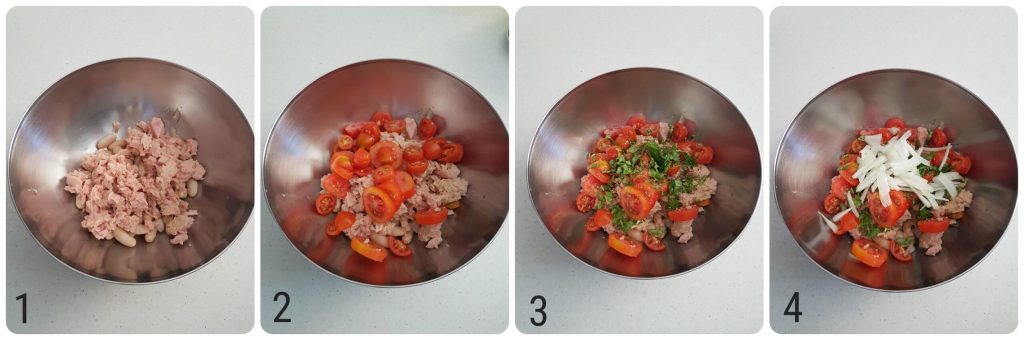 kalter Thunfisch- und Bohnensalat