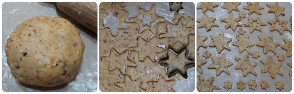Weihnachtssternkekse mit Mandeln