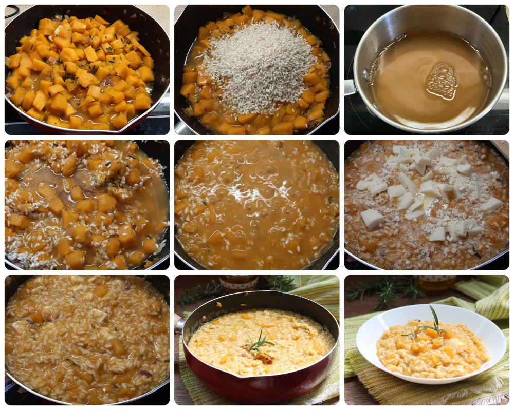 Cremiges Risotto mit Kürbis und Scamorza