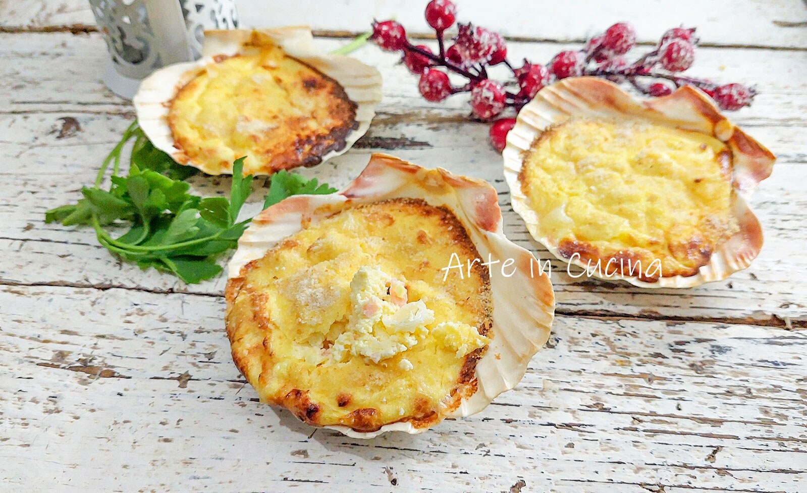 JAKOBSMUSCHELSCHALEN mit LACHS und Ricotta