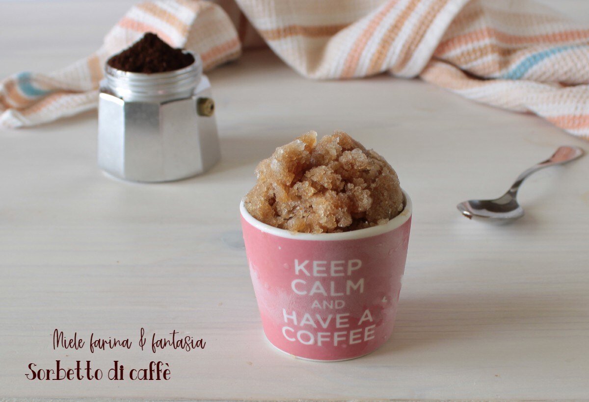 Kaffeesorbet ohne Eismaschine.