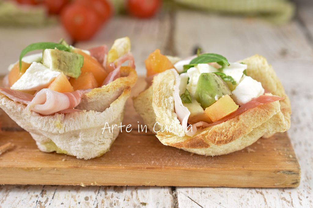 KALTE KÖRBCHEN mit SCHINKEN und Mozzarella