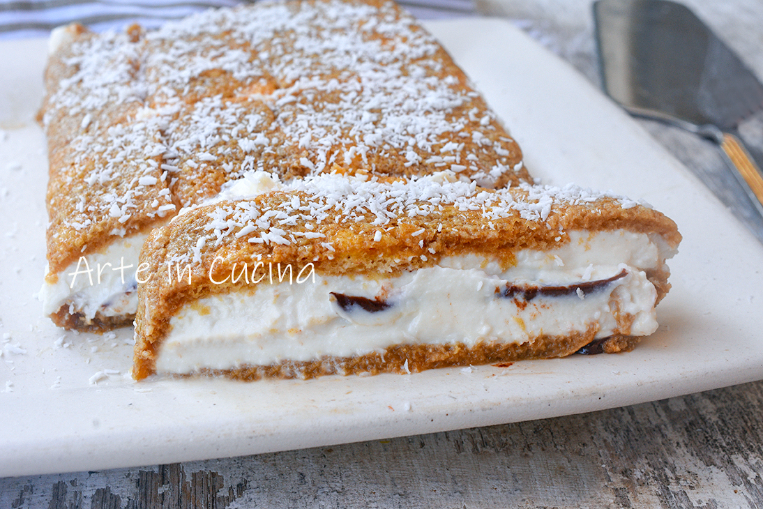 Kalter Nachtisch mit Pavesini, Ricotta und Kokos