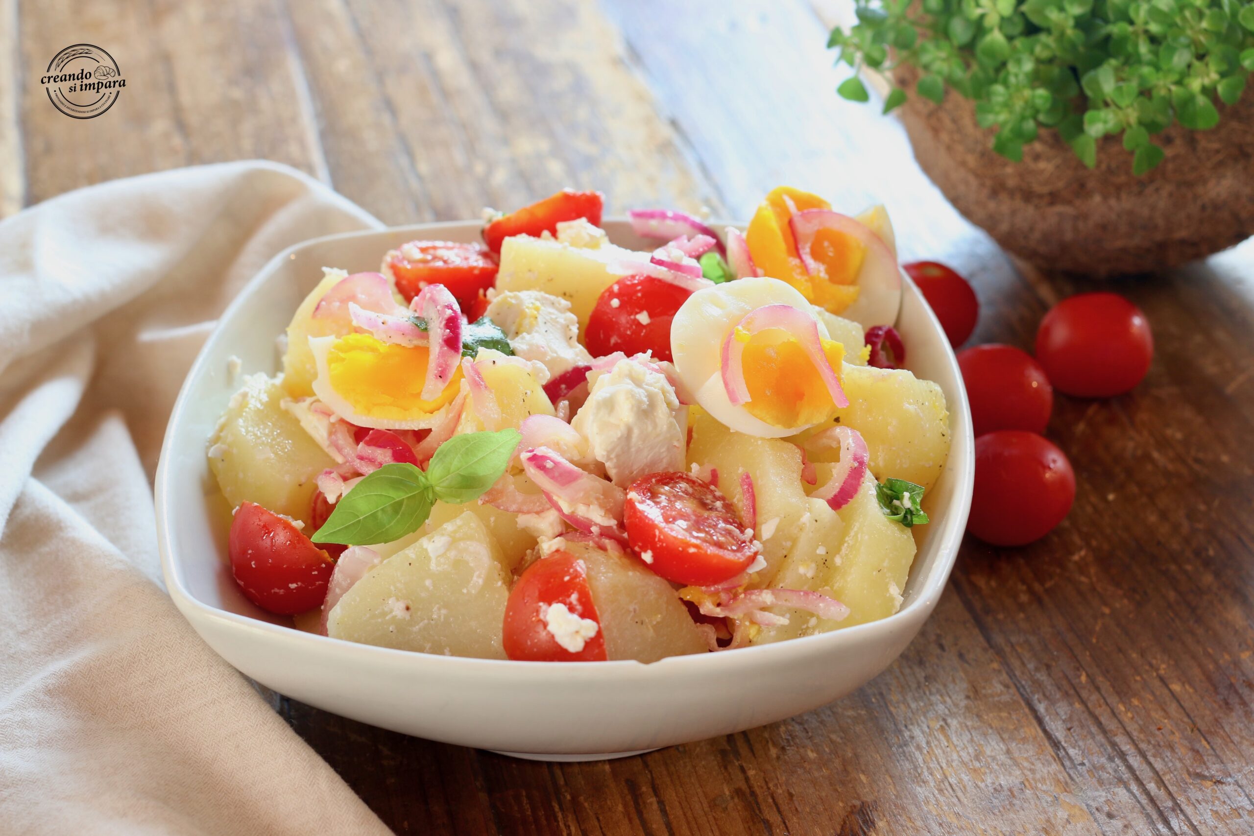 Kartoffelsalat mit Feta und Kirschtomaten