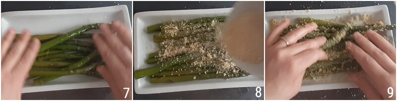 knuspriger Spargel aus dem Ofen einfaches schnelles und leckeres Rezept zum Kochen von Spargel mit Semmelbröseln 3 Spargel panieren