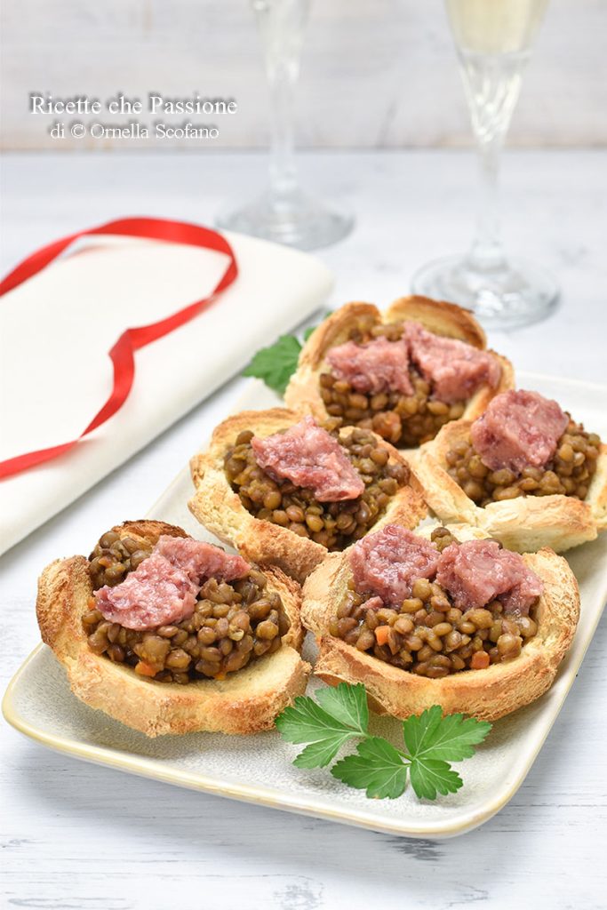 Rezept Linsen- und Cotechino-Körbchen
