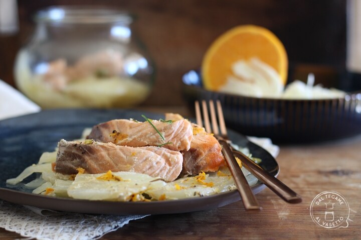 Lachs mit Fenchel im Glas gegart