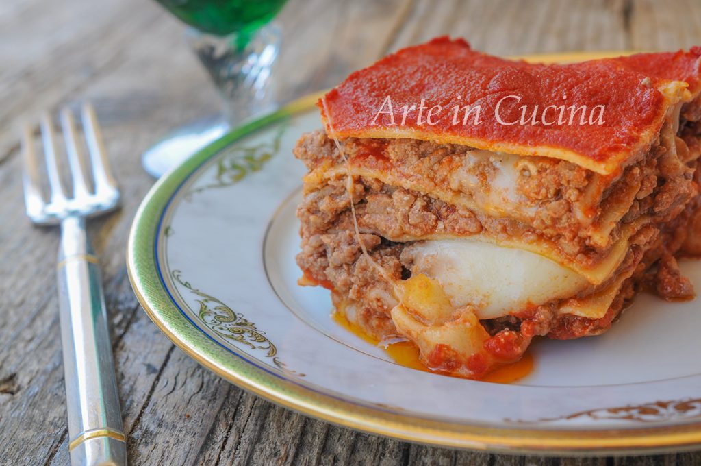 Lasagne mit Fleisch und Provola einfaches Rezept und schnell vickyart arte in cucina