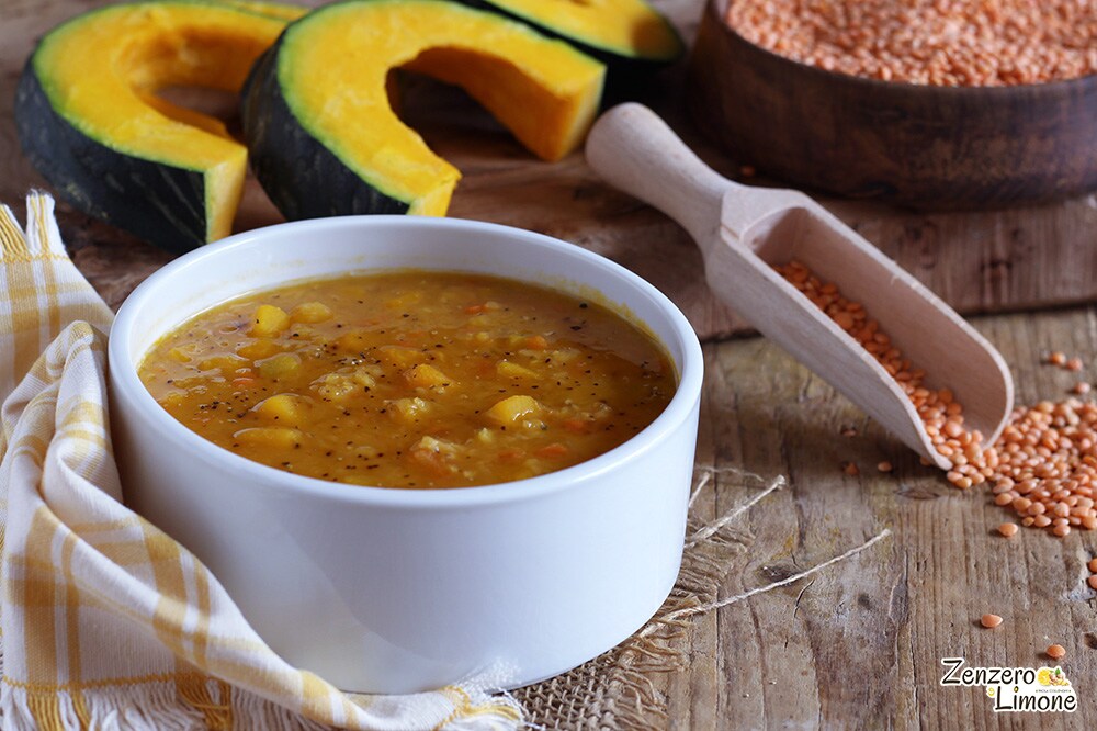 Linsensuppe mit Kürbis