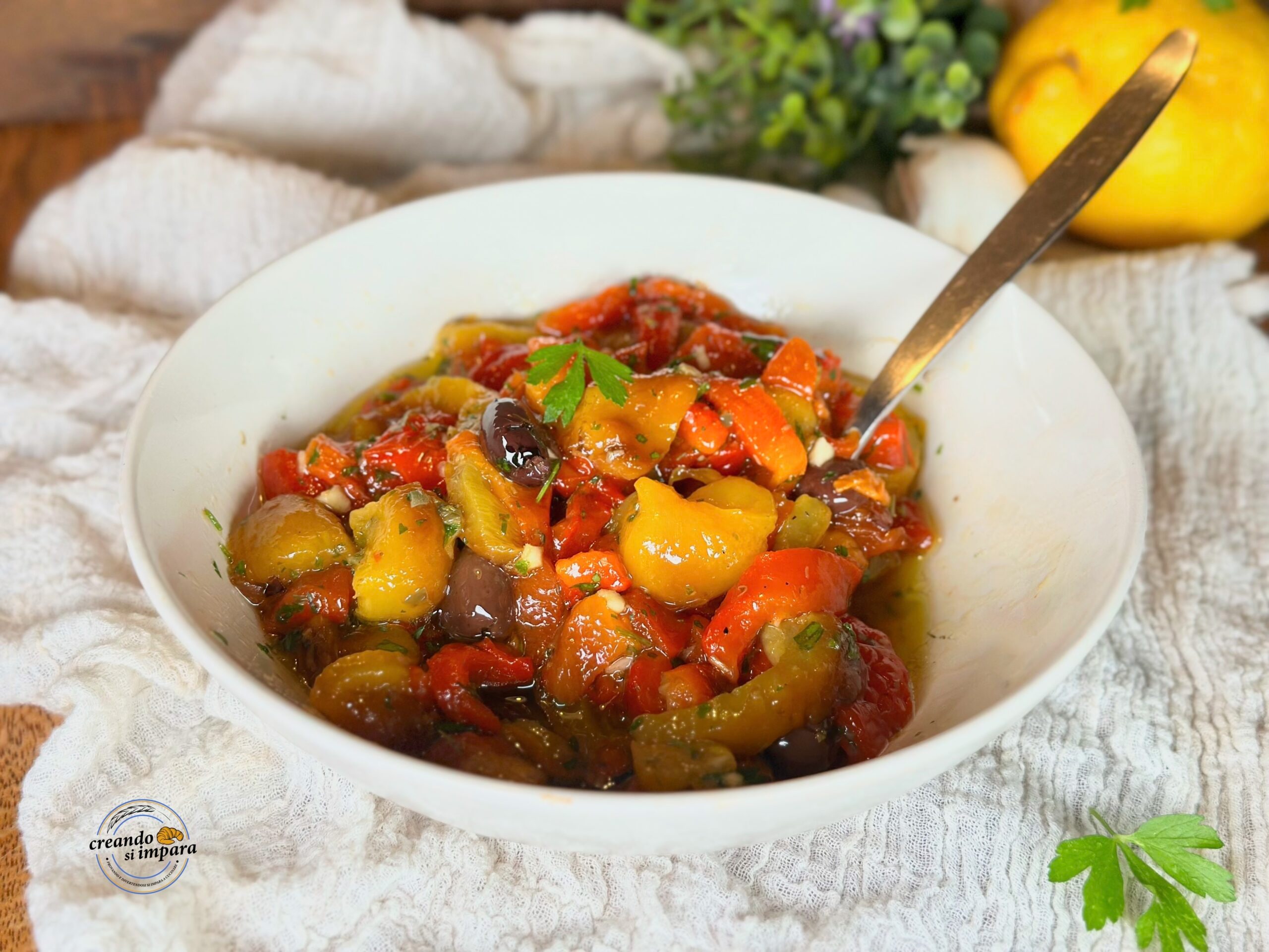 Marinierte Paprika in der Heißluftfritteuse gegart