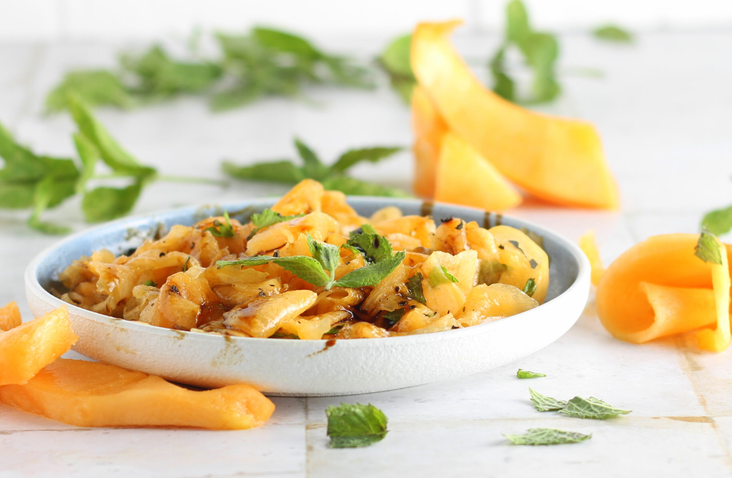 Melonen- und frischer Minzsalat