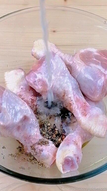 Hähnchenschenkel mit Kartoffeln