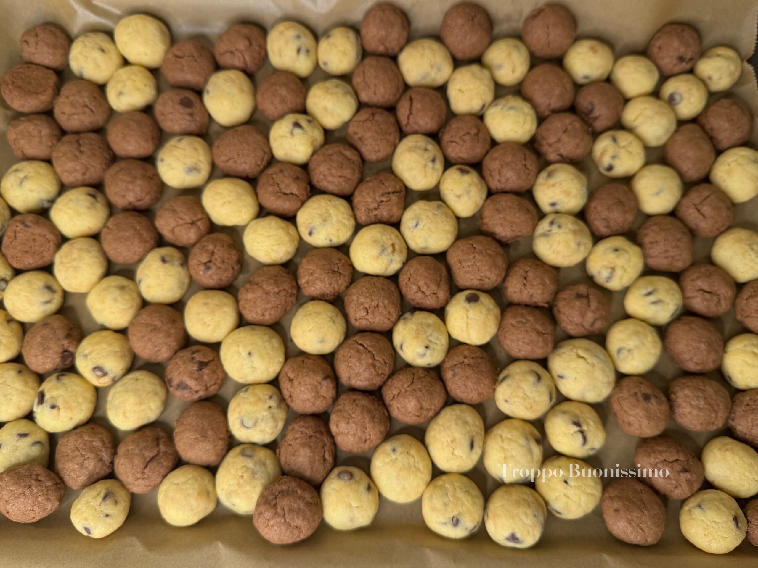 Mini-Kekse in zwei Farben zum Frühstück – knusprige, leichte Plätzchen zum Eintauchen in Milch