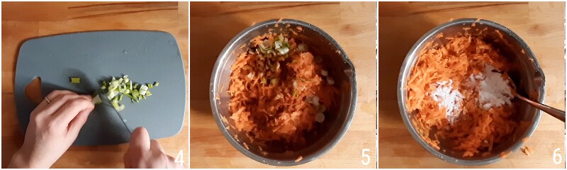 Möhren-Rösti, geriebene Möhren-Pfannkuchen ohne Eier, leichter und schmackhafter Vorspeise, Fingerfood, Aperitif, il chicco di mais 2 Möhren würzen
