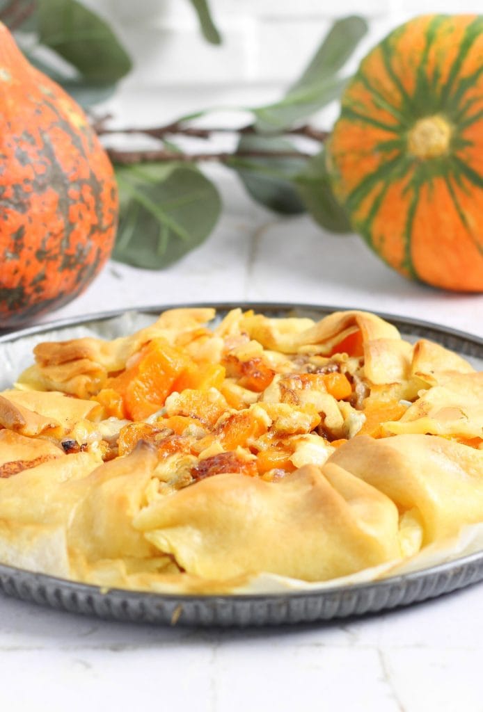 Mürbeteig mit Kürbis und Gorgonzola