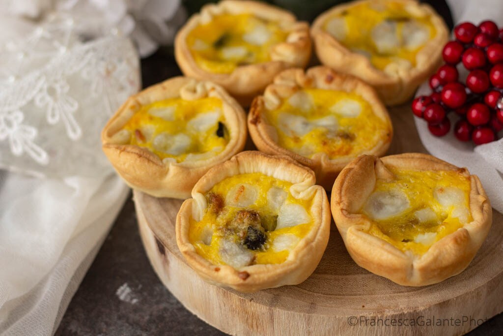 Mini-Quiches aus Mürbteig mit Aubergine ohne Sahne