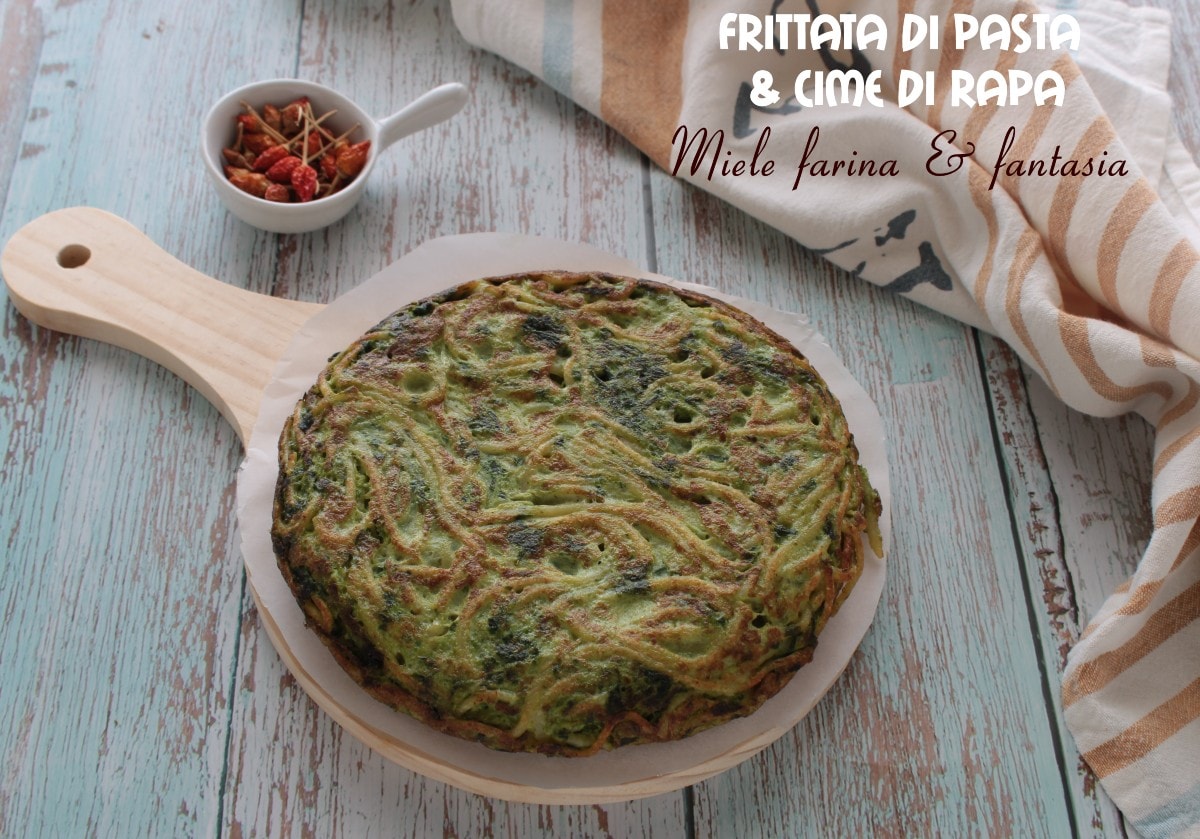 Nudelfrittata mit Stängelkohl