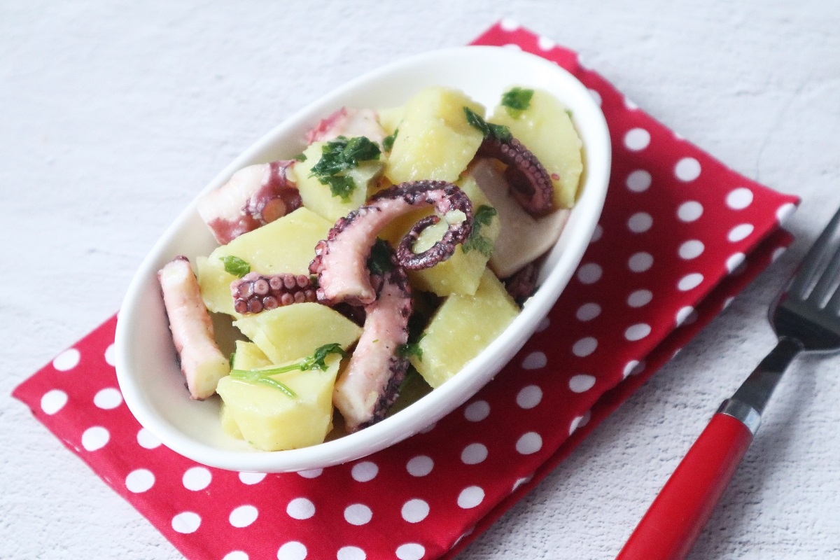 Oktopussalat mit Kartoffeln