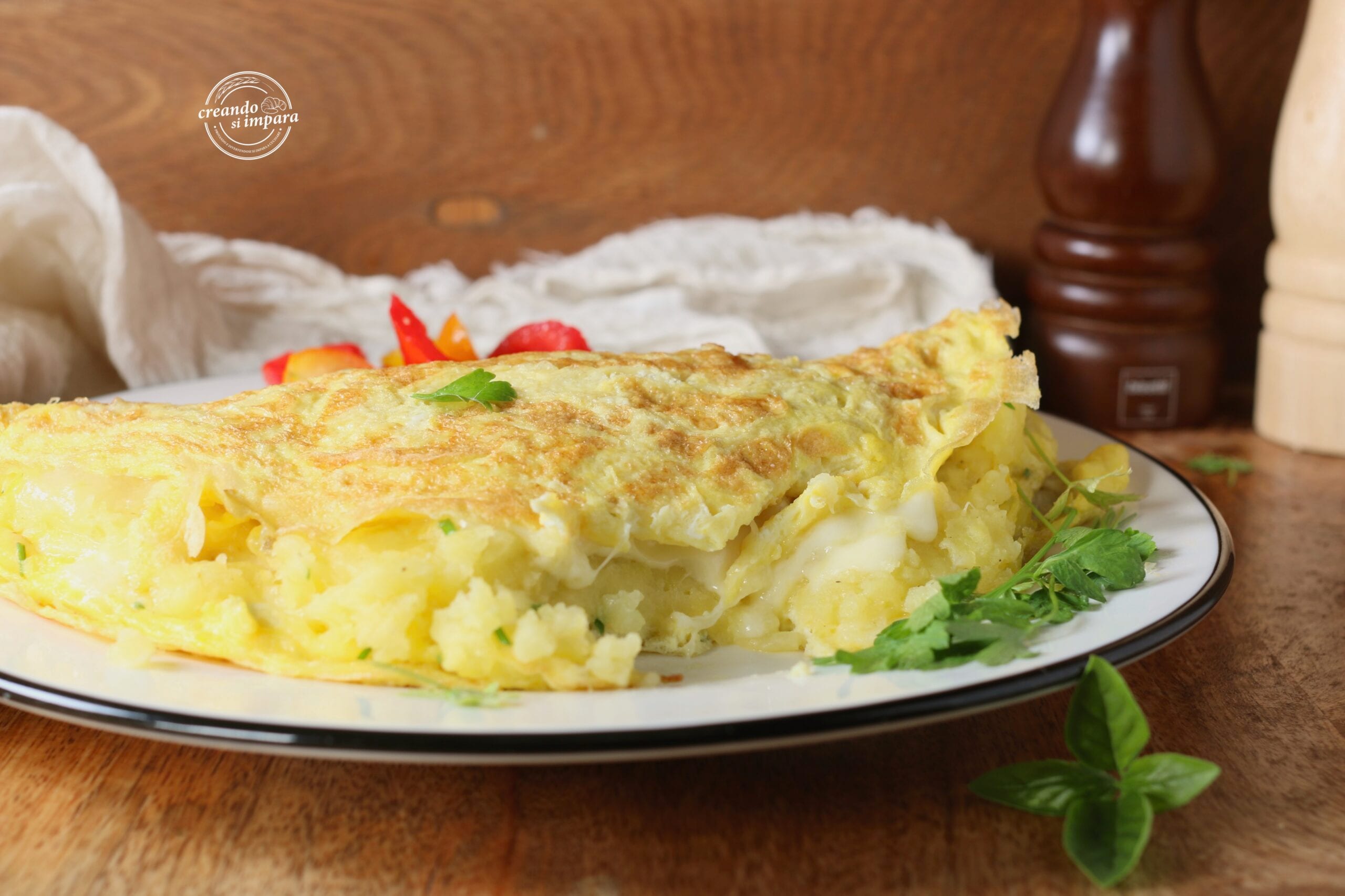 Omelett mit cremigen Kartoffeln