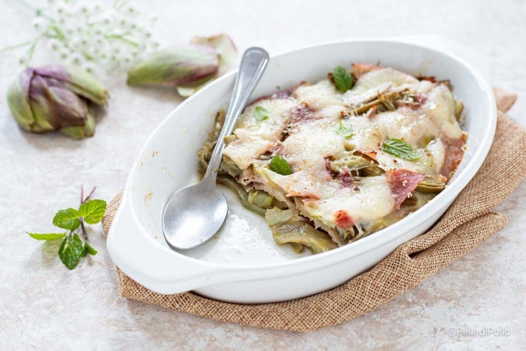 weiße Artischocken-Parmigiana