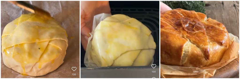 Camembert im Blätterteig in der Heißluftfritteuse