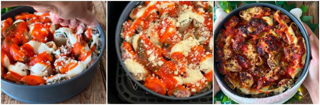 Gefüllte Pasta in der Heißluftfritteuse