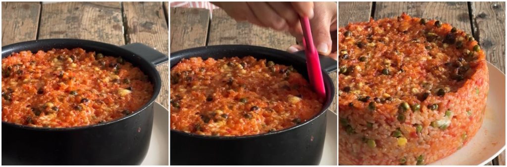 Reisauflauf mit Tomaten in der Mikrowelle