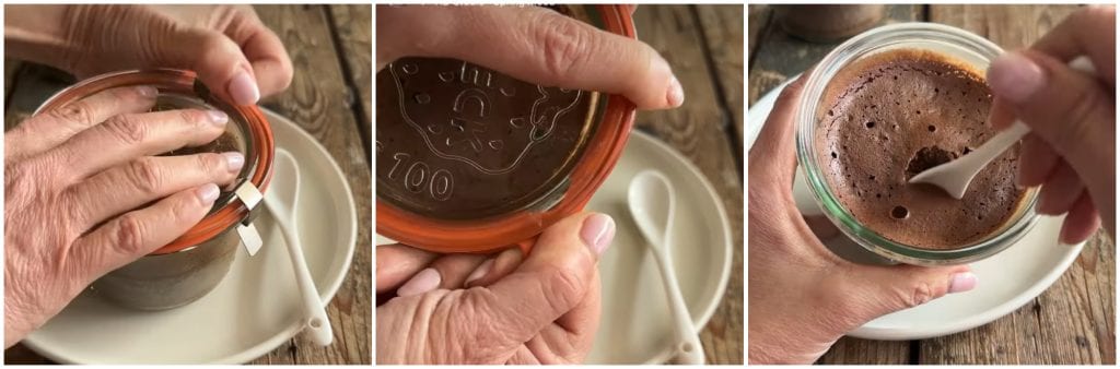 Schokoladenkuchen im Glas