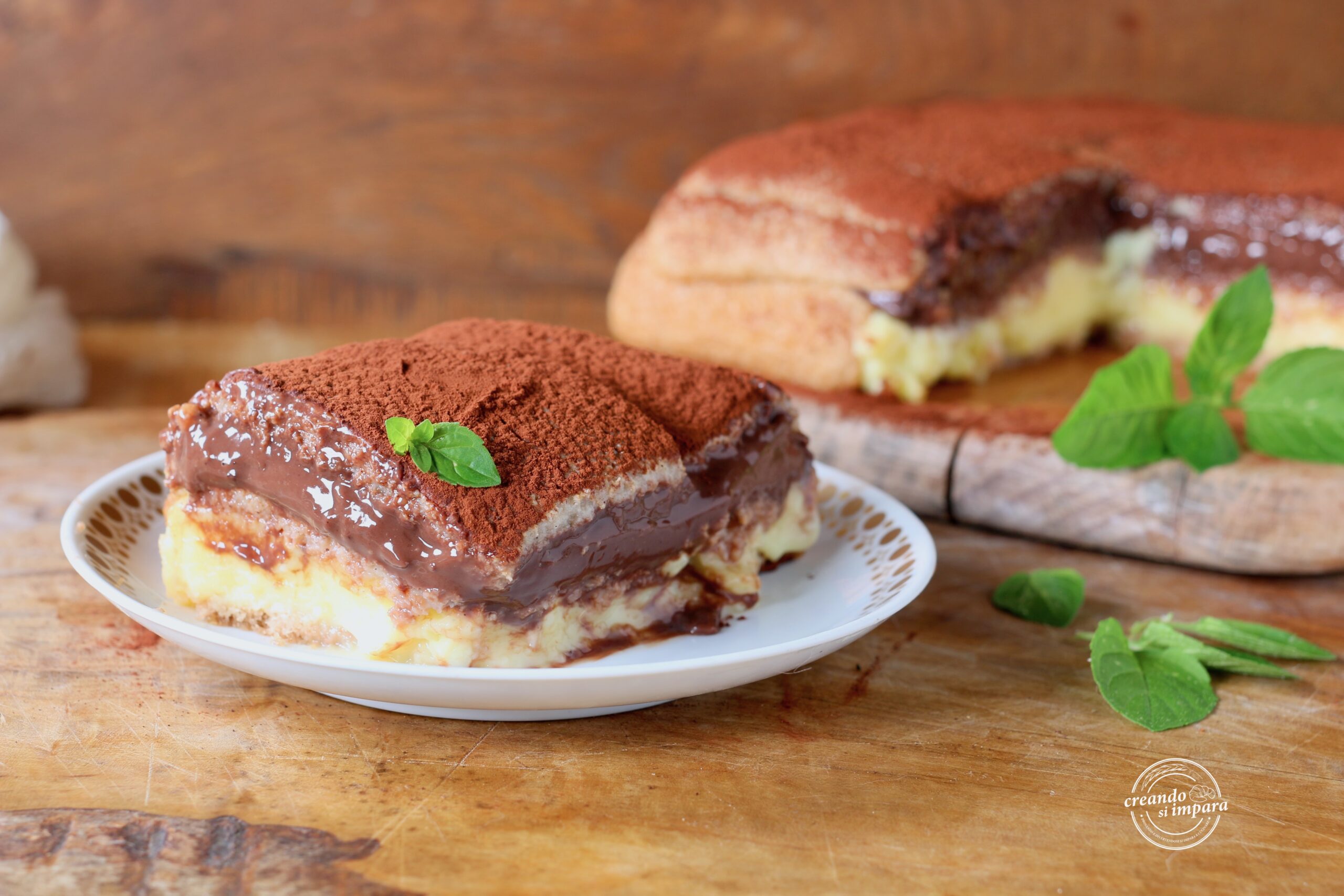 Pavesini-Torte mit Vanille und Schokolade