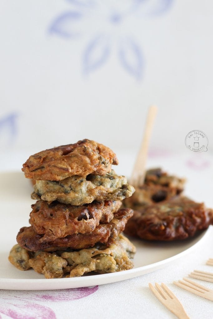 Rezept mit Auberginenschalen als Pfannkuchen
