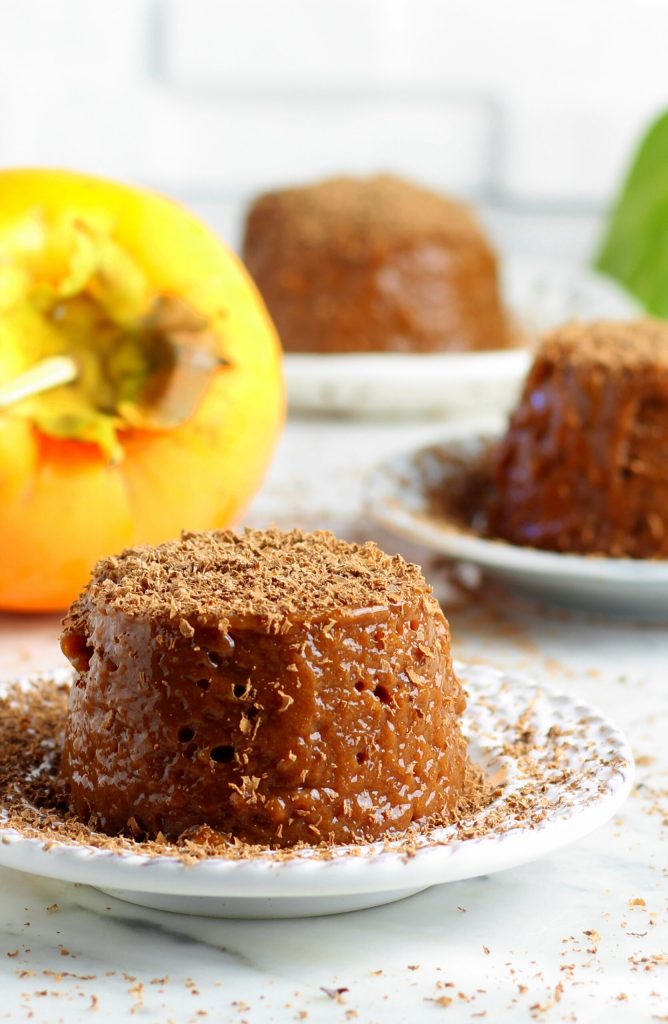 Kaki- und Kakao-Pudding ohne Zucker