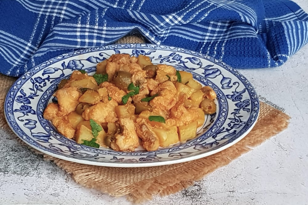 Seeteufelragout mit Kartoffeln und Oliven