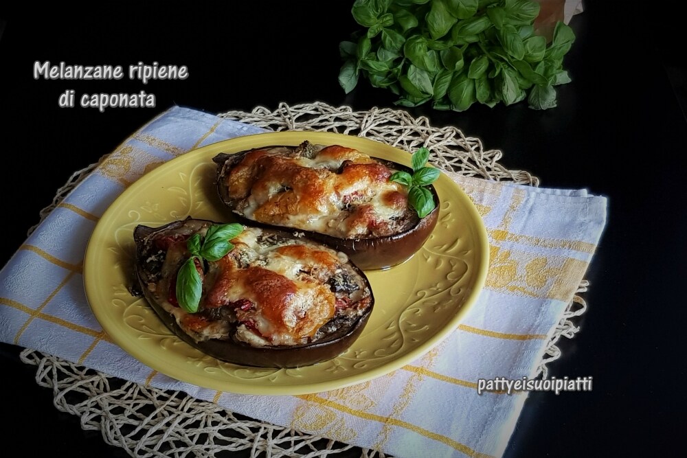 gefüllte Auberginen mit Caponata