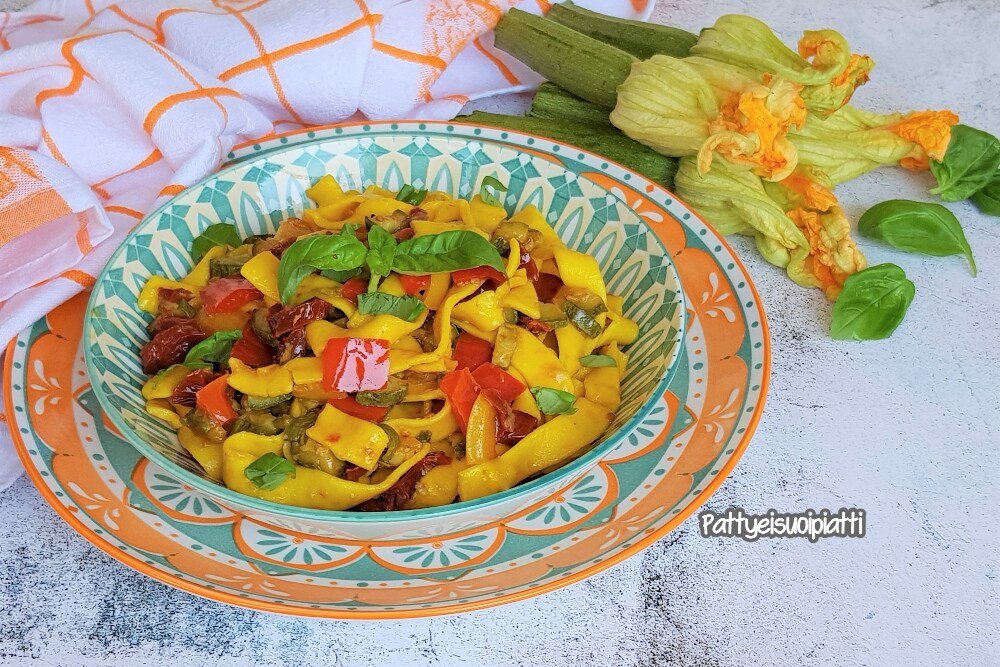 pappardelle mit safran und gemüse
