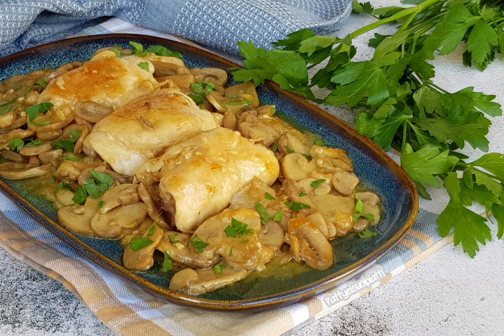 Hähnchenröllchen mit Pilzen