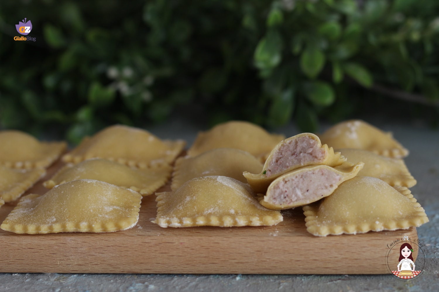 Mit Oktopus gefüllte Ravioli