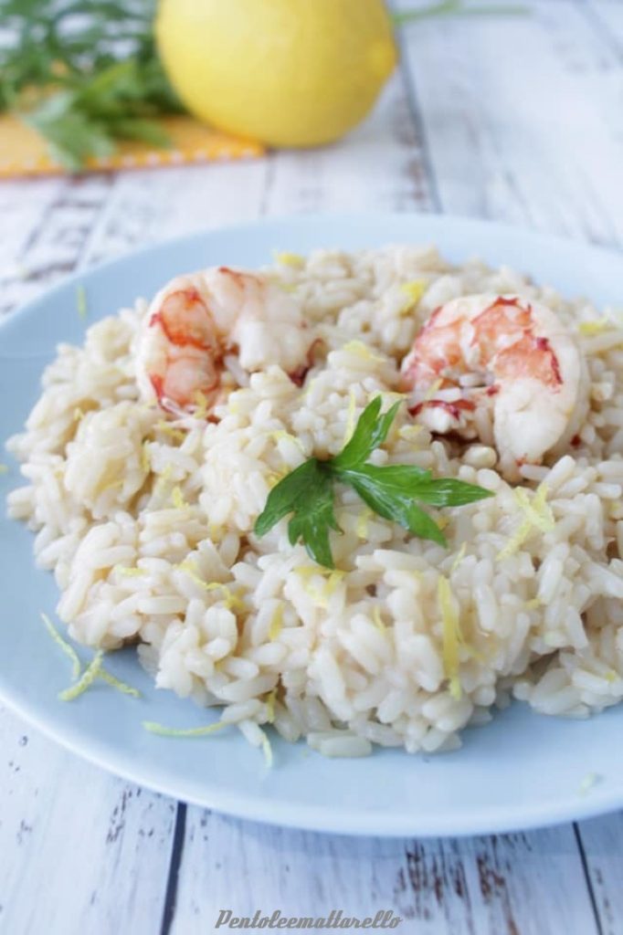 Risotto mit Garnelen und Zitrone
