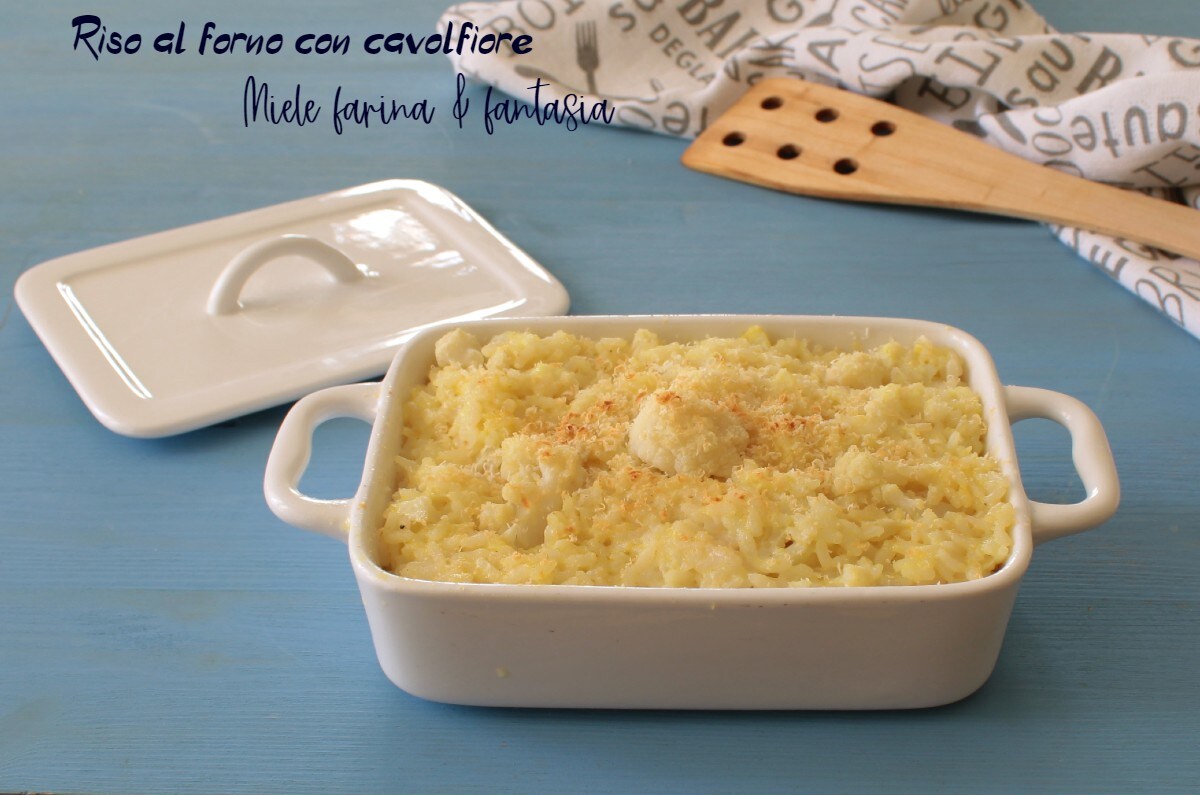 Reis und Blumenkohl Gratin
