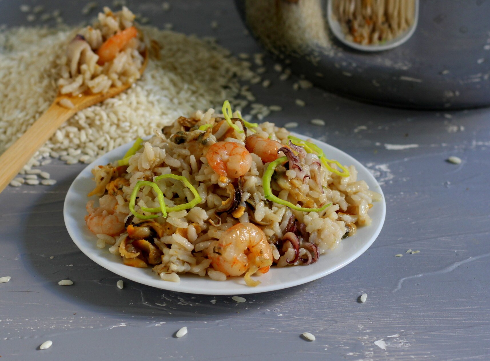 Risotto alla pescatora im Schnellkochtopf