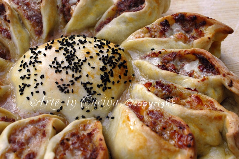 Rustikale Sonnenblume gefüllt mit Schritt-für-Schritt-Foto