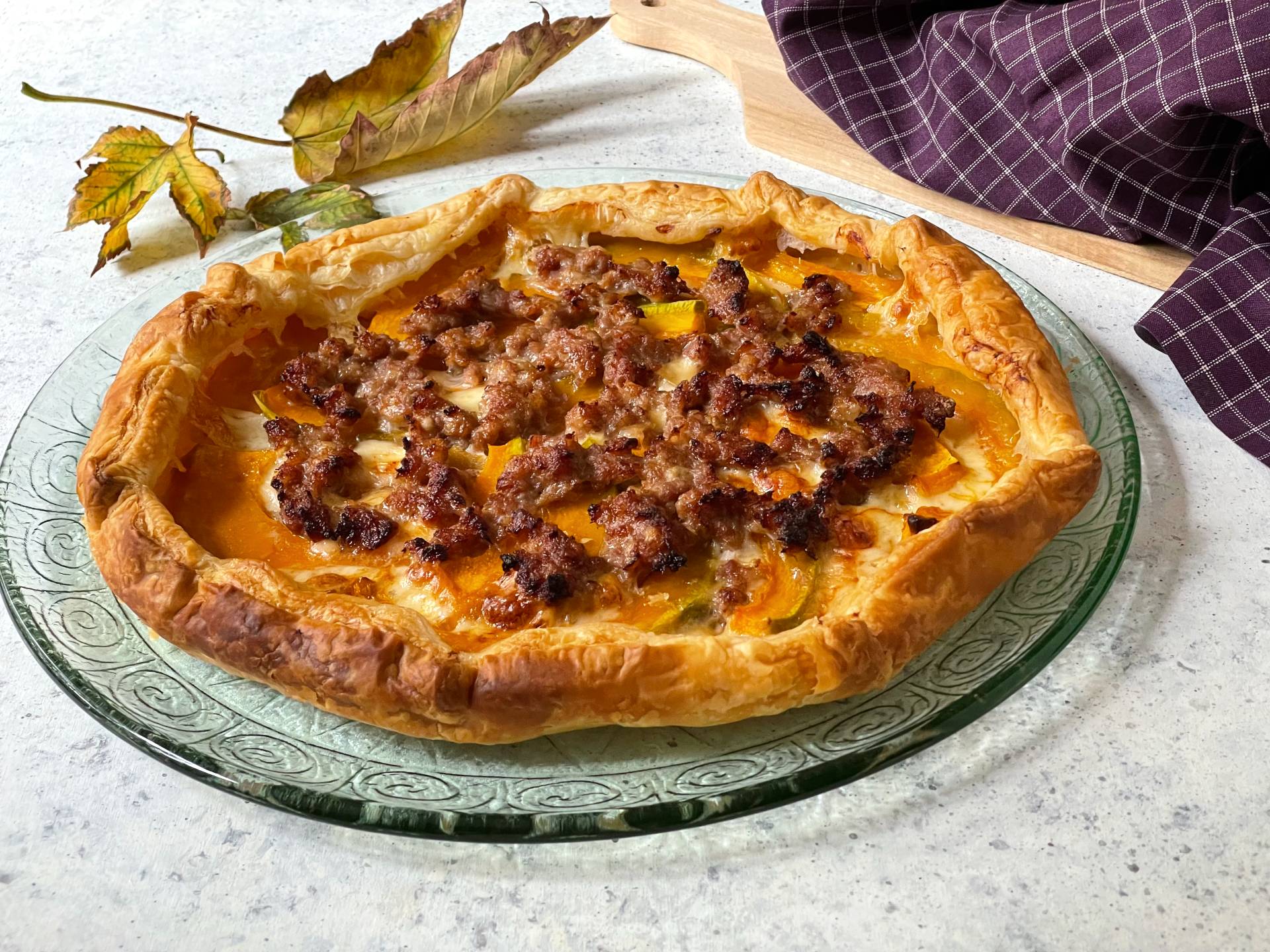 Rustikaler Kürbiskuchen